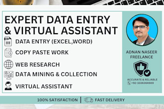 expert in data entry, copy paste and web research