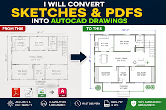 convert sketches and pdfs into autocad drawings