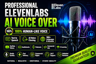 create professional ai voice overs by using elevenlabs