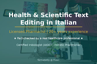 review and edit scientific and health texts in italian
