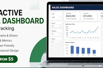 create an interactive excel dashboard with KPI tracking