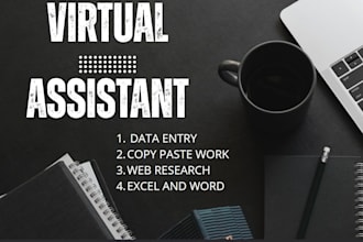 be your virtual assistant for data entry and web research