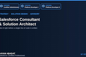 be your salesforce consultant and solution architect