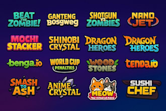 create high quality video game logo title