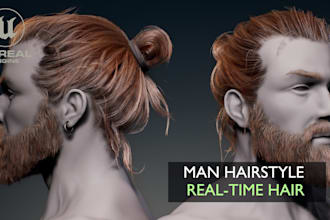 create 3d hair unreal hair metahuman hair and also realistic hair