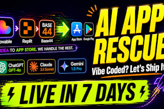 replit lovable base44 ai app, deploy to play store and app store