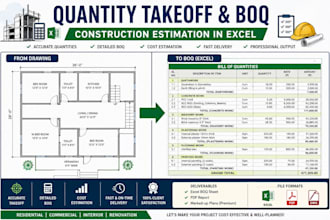 do quantity takeoff and boq estimation