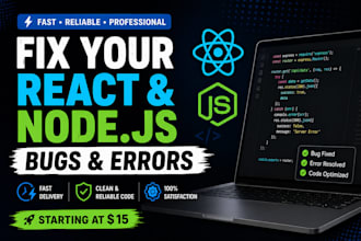 fix frontend and backend bugs in your react nodejs web app