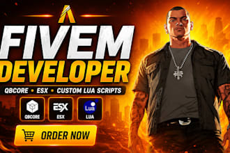 be your fivem developer for qbcore esx server setup and custom lua scripting