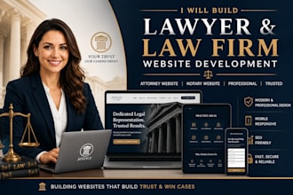 build lawyer website, law firm website, attorney, notary website development