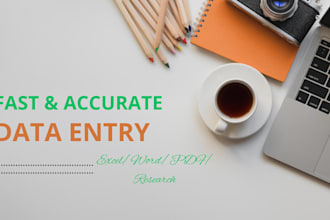 complete accurate data entry and research