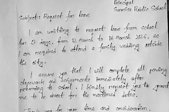 handwrite your letter in bengali and english
