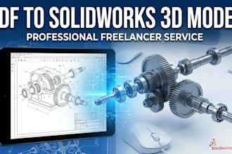 convert PDF drawings, hand sketches to solidworks 3d models