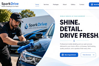 design wix mobile detailing website car wash booking website