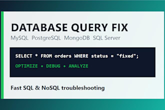 fix mysql postgresql mongodb database errors and queries