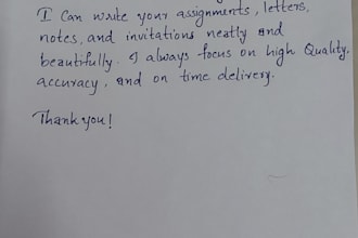 write beautiful handwritten letters and assignments