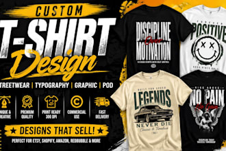 design custom t shirt streetwear typography graphic etsy t shirt design pod