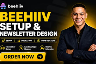 setup beehiiv newsletter design website landing page design beehiiv migration