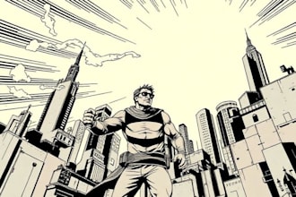 make illustration in american comic style