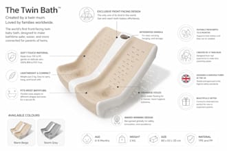 design twin baby bath seat and nursing pillow techpack for manufacturing