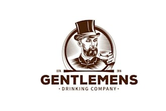 design gentlemen drinking company logo