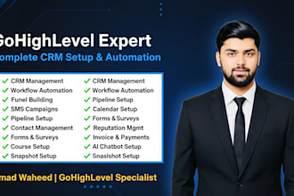 set up gohighlevel CRM, workflows and marketing automation
