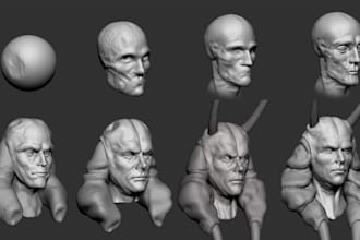 3d custome model, stl model, 3d bust 3d head 3d face model, 3d model sculpting