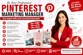 be your professional pinterest marketing manager for organic growth and traffic