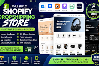 build shopify dropshipping store via appsenic syncee topdawg zendrop wiio autods