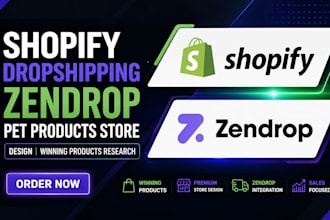 shopify dropshipping zendrop pet products store design winning products research