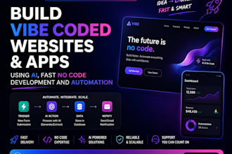 build vibe coded websites  apps using ai fast no code development  automation