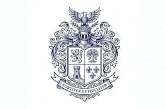 design coat of arms regal heraldic family crest logo