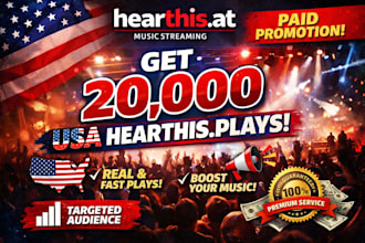 get 20,000 USA hearthis at audience, music promotion hearthis at paid ads
