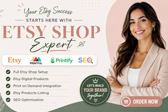 set up etsy digital products store creation SEO etsy banner