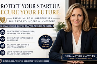 draft a legally binding co founder and shareholder equity agreement