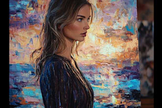 paint a realistic custom oil portrait on art handmade