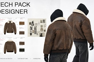 create varsity and bomber jacket fashion tech packs ready for manufacturing