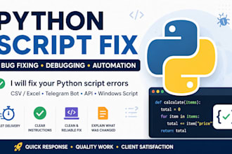 fix python script errors and bugs