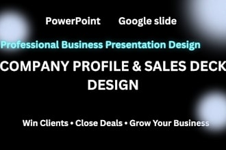 design business proposal sales deck and company profile presentation