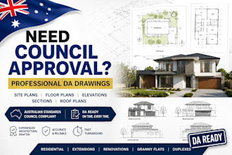 create nsw vic qld wa da drawings for council approval and permits