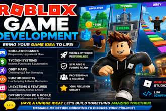 build full game ,roblox game creation ,and roblox game development