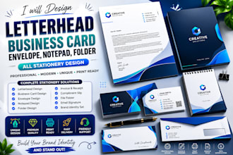 design letterhead business card envelope notepad folder all stationery design
