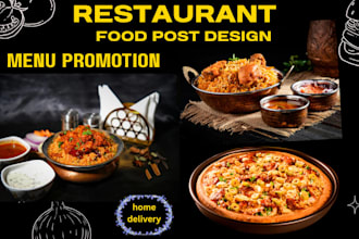 design restaurant food social media post for menu promotion