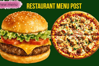 design restaurant food social media post for menu promotion
