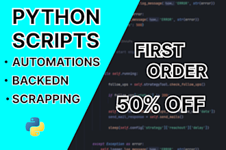 python scripts backend, automation and scraping