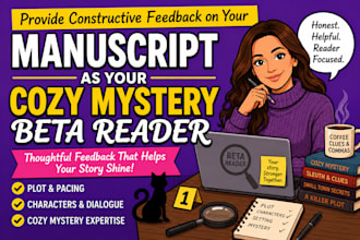 provide constructive feedback on your manuscript as cozy mystery beta reader