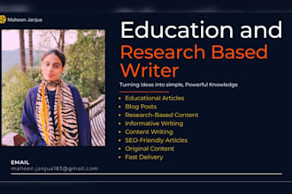 write educational and research based articles