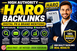 build high authority haro backlinks and digital PR brand mentions