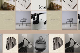 design aesthetic instagram puzzle and carousel templates