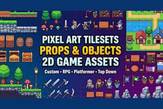 design pixel art tilesets, props, objects and game assets for your 2d game